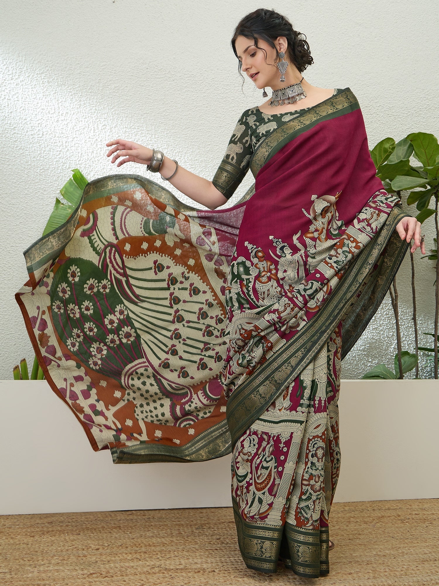 Svarika Comfortable PV Cotton Saree for Daily & Festive Wear ClothsVilla