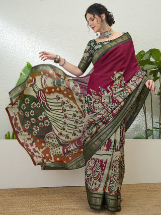 Svarika Comfortable PV Cotton Saree for Daily & Festive Wear ClothsVilla