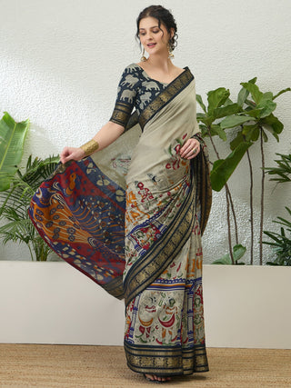Svarika Comfortable PV Cotton Saree for Daily & Festive Wear ClothsVilla