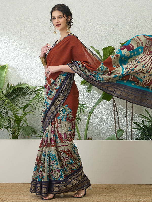 Svarika Comfortable PV Cotton Saree for Daily & Festive Wear ClothsVilla