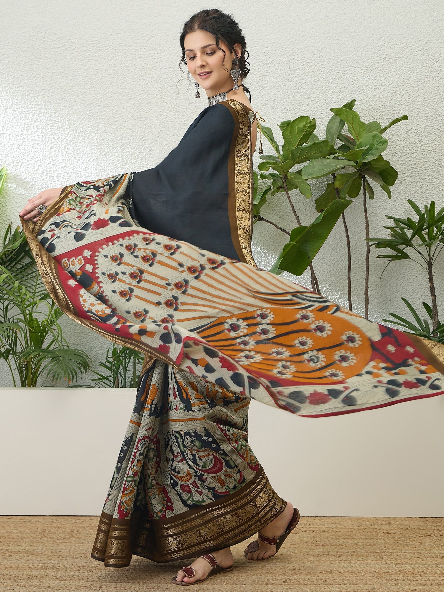 Svarika Comfortable PV Cotton Saree for Daily & Festive Wear ClothsVilla