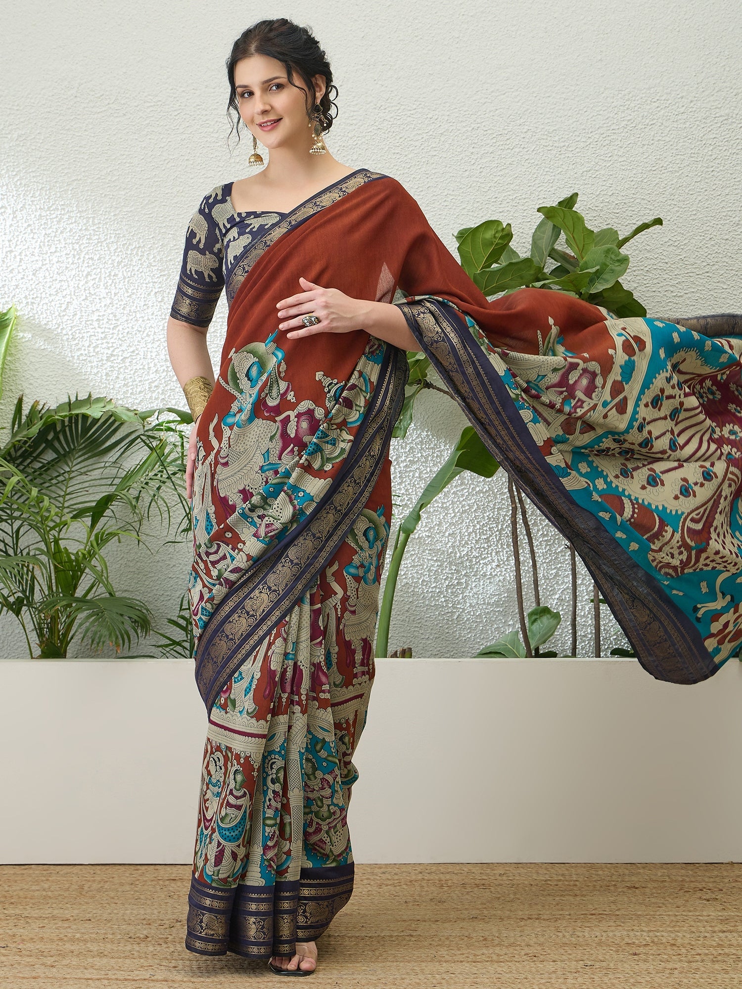 Svarika Comfortable PV Cotton Saree for Daily & Festive Wear ClothsVilla