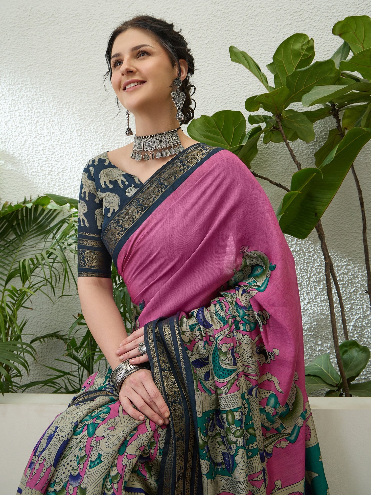 Svarika Comfortable PV Cotton Saree for Daily & Festive Wear ClothsVilla