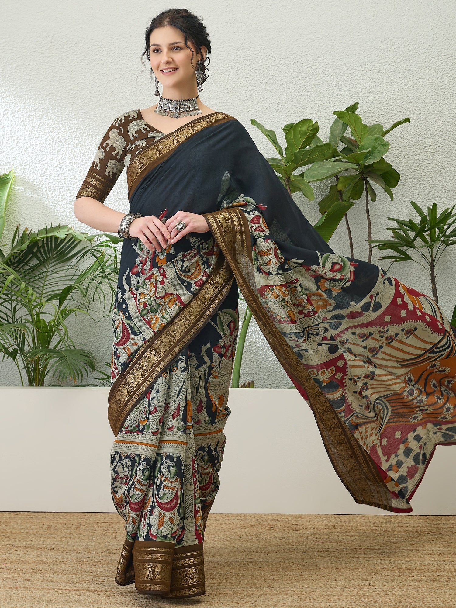 Svarika Comfortable PV Cotton Saree for Daily & Festive Wear ClothsVilla