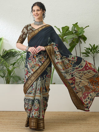 Svarika Comfortable PV Cotton Saree for Daily & Festive Wear ClothsVilla