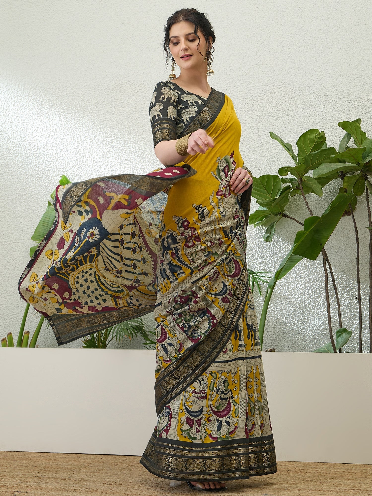 Svarika Comfortable PV Cotton Saree for Daily & Festive Wear ClothsVilla