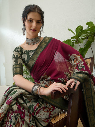 Svarika Comfortable PV Cotton Saree for Daily & Festive Wear ClothsVilla