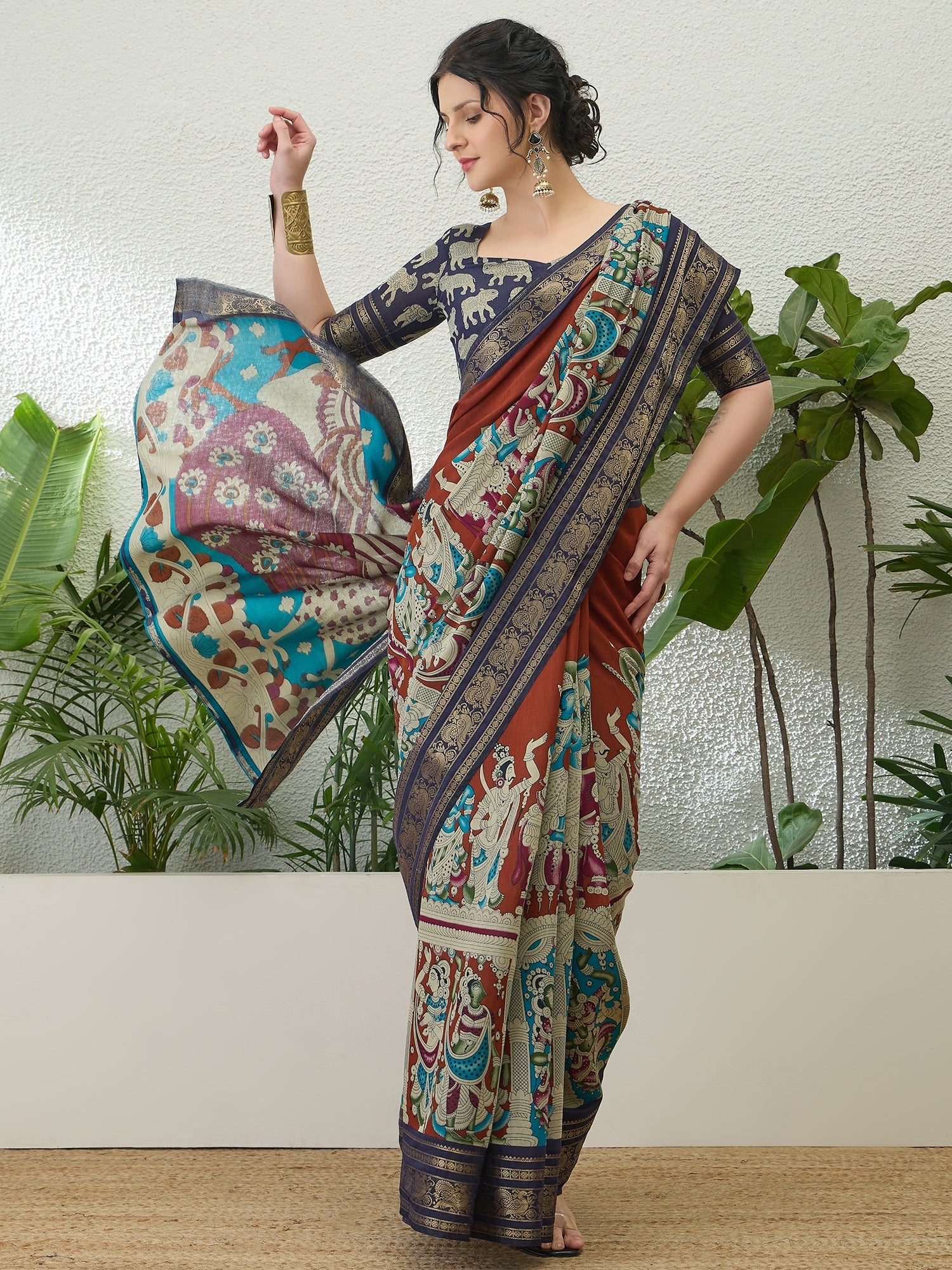 Svarika Comfortable PV Cotton Saree for Daily & Festive Wear ClothsVilla
