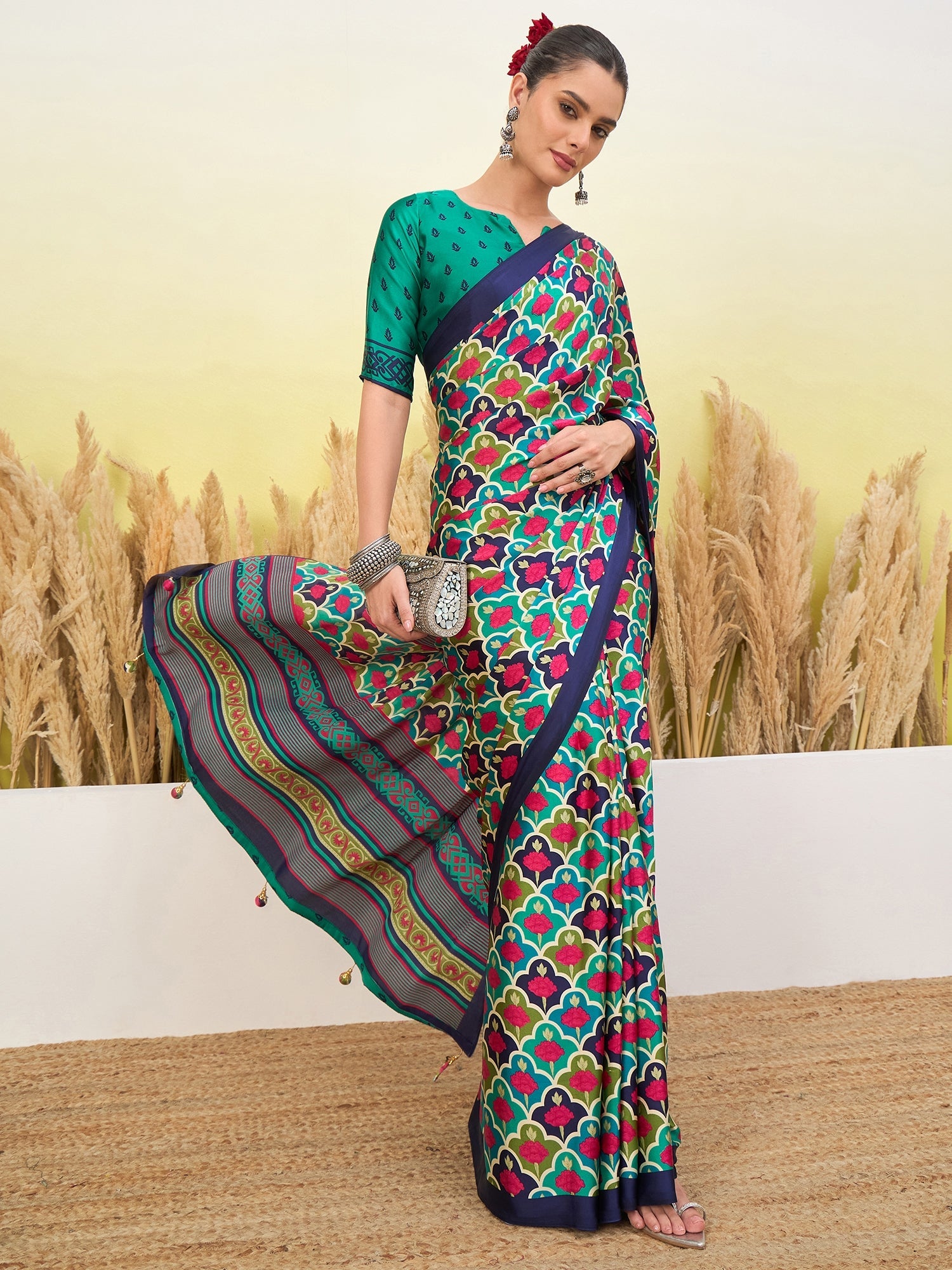 Tanirika Stylish Semi Modal Saree for Party & Festive Wear ClothsVilla