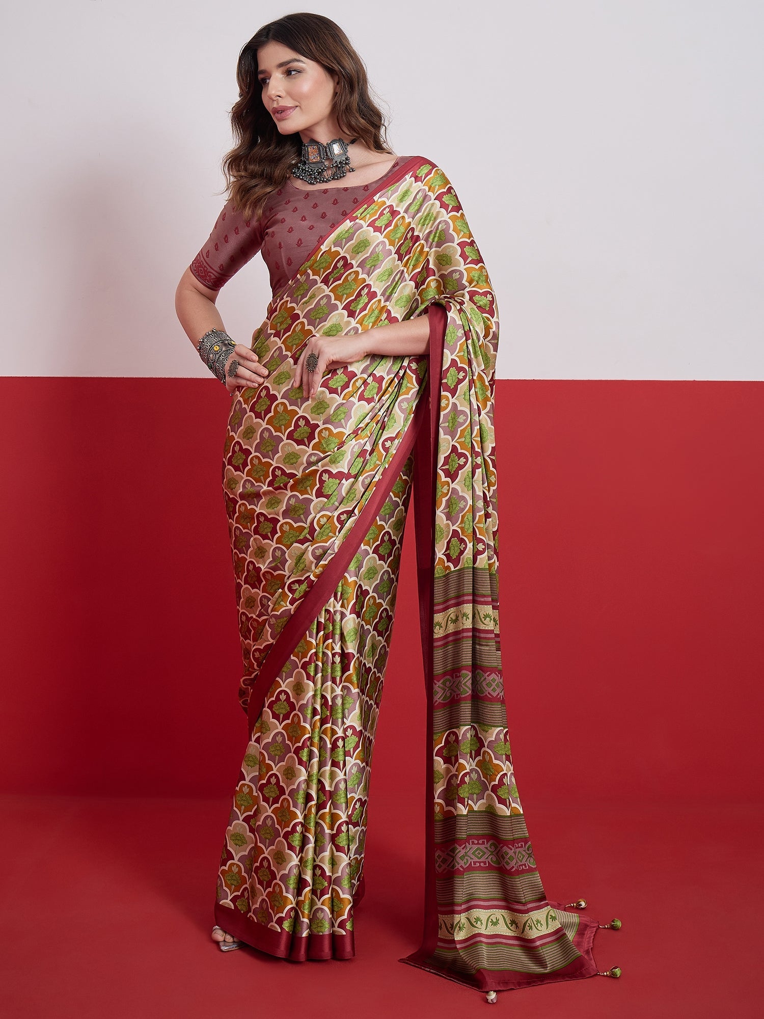 Tanirika Stylish Semi Modal Saree for Party & Festive Wear ClothsVilla