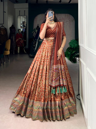 Tasar Silk Sparkle Lehenga Set Clothsvilla
