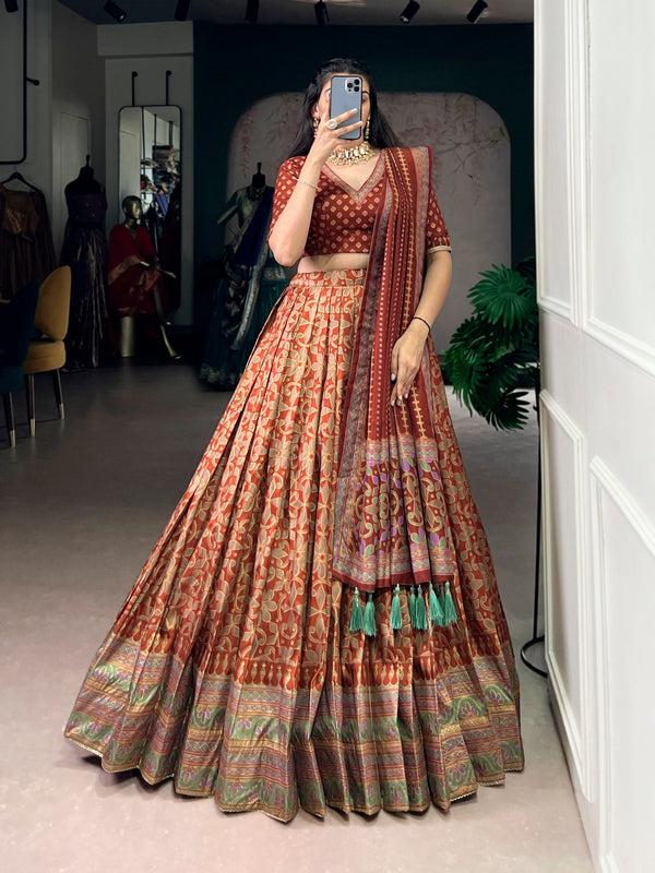 Tasar Silk Sparkle Lehenga Set Clothsvilla