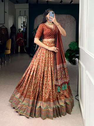 Tasar Silk Sparkle Lehenga Set Clothsvilla