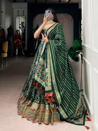 Tasar Silk Sparkle Lehenga Set Clothsvilla