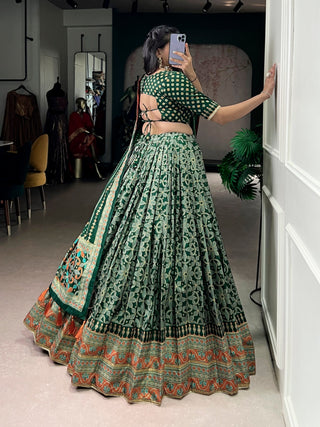 Tasar Silk Sparkle Lehenga Set Clothsvilla
