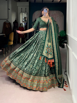Tasar Silk Sparkle Lehenga Set Clothsvilla
