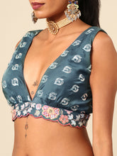 Load image into Gallery viewer, Teal Blue Chinon Sequin Embroidery Lehenga Choli Set ClothsVilla