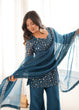 Load image into Gallery viewer, Teal Blue Designer Fancy Kurta Set ClothsVilla