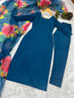 Load image into Gallery viewer, Teal Blue Elegant Cotton Silk Suit Set with Floral Organza Dupatta