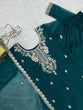 Load image into Gallery viewer, Teal Blue Embroidered Kurta Sharara Set ClothsVilla