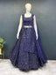 Teal Blue Exquisite Heavy Georgette Embroidered Lehenga Set with Sequins & Net Dupatta ClothsVilla