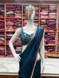 Load image into Gallery viewer, Teal Blue Mauve Elegant Ready-to-Wear Gold Crush Tissue Silk Saree with Fully Stitched Blouse - Premium Quality