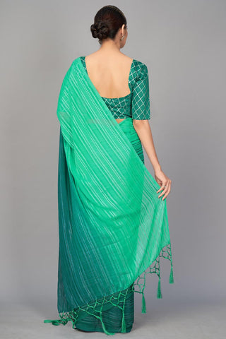 Teal Color Art Silk Fabric Regular Wear Fancy Work Saree ClothsVilla