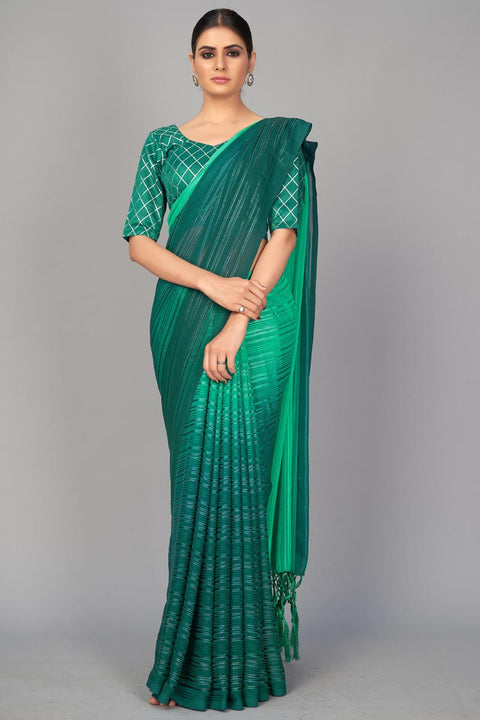 Teal Color Art Silk Fabric Regular Wear Fancy Work Saree ClothsVilla Main image