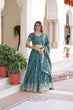 Load image into Gallery viewer, Teal Colour Premium Vichitra Silk Sequins &amp; Zari Multi-Embroidered Lehenga Choli Set ClothsVilla