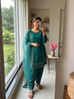 Load image into Gallery viewer, Teal Crepe Farshi Palazzo Suit ClothsVilla