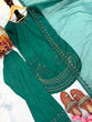 Load image into Gallery viewer, Teal Crepe Farshi Palazzo Suit ClothsVilla