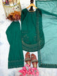 Load image into Gallery viewer, Teal Crepe Farshi Palazzo Suit ClothsVilla
