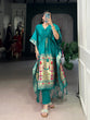Load image into Gallery viewer, Teal Elegant Jacquard Paithani Kaftan with Zari Weaving Work ClothsVilla