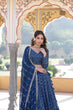 Load image into Gallery viewer, Shimmering Teal Faux Georgette Lehenga Choli with Sequins &amp; Thread Work ClothsVilla