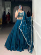 Load image into Gallery viewer, Teal Fendi Fabric Embroidered Lehenga Set with Sequins Work – Stitched Lehenga &amp; Unstitched Blouse ClothsVilla