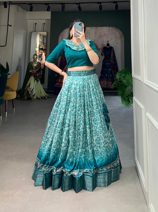 Captivating Teal Floral Co-ord Lehenga Set - Perfect for Weddings & Festive Occasions ClothsVilla