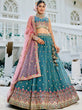 Load image into Gallery viewer, Teal Gorgeous Pure Georgette Tissue Lehenga Choli Set with Heavy Sequin &amp; Thread Embroidery Work ClothsVilla
