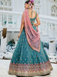 Load image into Gallery viewer, Teal Gorgeous Pure Georgette Tissue Lehenga Choli Set with Heavy Sequin &amp; Thread Embroidery Work ClothsVilla