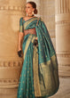 Load image into Gallery viewer, Bottle Green Regal Banarasi Blended Silk Saree with Intricate Timeless Design &amp; Unstitched Blouse ClothsVilla