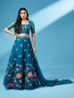 Load image into Gallery viewer, Teal Net Peach Colour Sequinse Work Semi-Stitched Lehenga &amp; Unstitched Blouse, Dupatta Clothsvilla