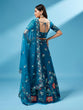 Load image into Gallery viewer, Teal Net Peach Colour Sequinse Work Semi-Stitched Lehenga &amp; Unstitched Blouse, Dupatta Clothsvilla