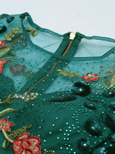 Load image into Gallery viewer, Teal Net Semi stitched Coding, Sequins and Saroski Stone Work Lehenga Choli ClothsVilla