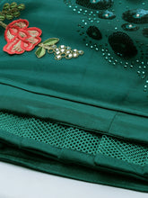 Load image into Gallery viewer, Teal Net Semi stitched Coding, Sequins and Saroski Stone Work Lehenga Choli ClothsVilla