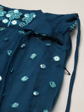 Load image into Gallery viewer, Teal Net Sequinse Work Semi-Stitched Lehenga &amp; Unstitched Blouse, Dupatta Clothsvilla