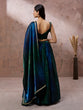 Load image into Gallery viewer, Teal Organza Digital Shibori Printed Semi-Stitched Lehenga choli &amp; Dupatta Clothsvilla