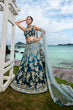 Load image into Gallery viewer, Teal Padded colour Georgette Sequins &amp; Zarkan embroidery Semi-Stitched Lehenga choli &amp; Dupatta Clothsvilla