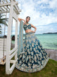 Load image into Gallery viewer, Teal Padded colour Georgette Sequins &amp; Zarkan embroidery Semi-Stitched Lehenga choli &amp; Dupatta Clothsvilla