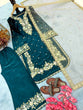 Load image into Gallery viewer, Teal Premium Jimmy Choo Embroidered Palazzo Set with Dupatta ClothsVilla