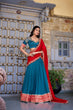 Load image into Gallery viewer, Teal Premium Vichitra Silk Lehenga Set with Zari &amp; Sequin Detailing – 3-Piece Ensemble Clothsvilla