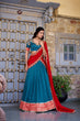 Load image into Gallery viewer, Teal Premium Vichitra Silk Lehenga Set with Zari &amp; Sequin Detailing – 3-Piece Ensemble Clothsvilla
